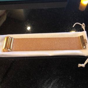 Large Woven Rose Gold Toned Bracelet